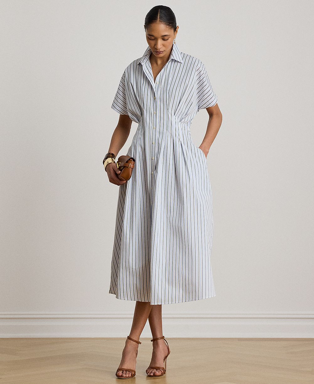 Платье-рубашка Lauren Ralph Lauren Petite с коротким рукавом