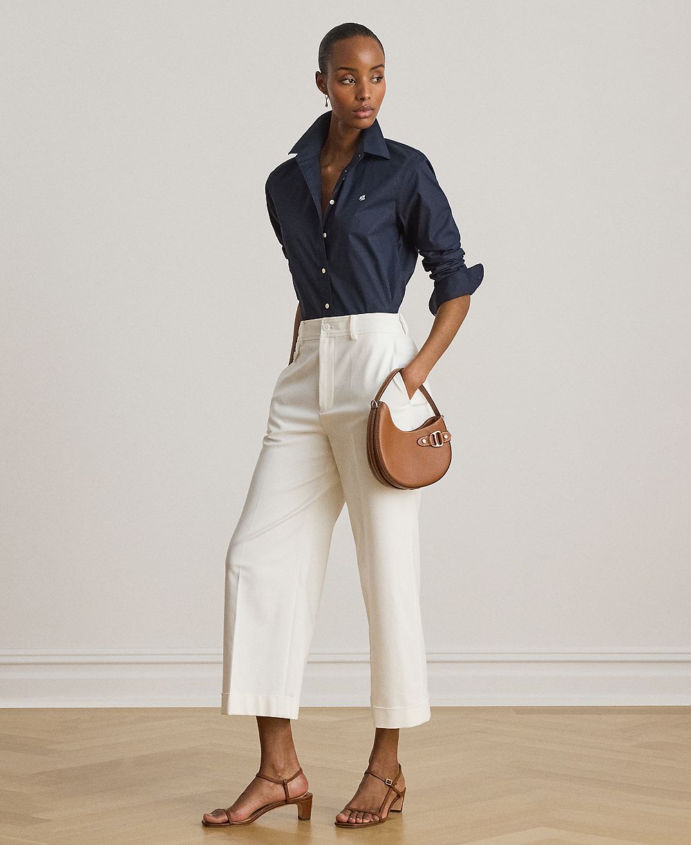 Брюки Lauren Ralph Lauren Petite укороченные, широкие