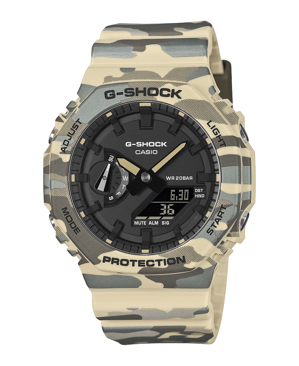 G-Shock Men's Analog Digital Tan Camo Resin Watch 45.4mm