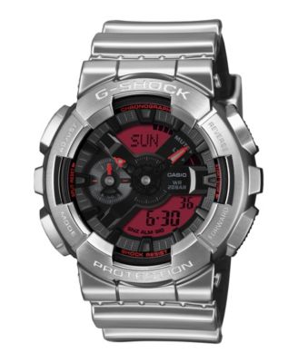 Мужские аналого-цифровые часы G-Shock серебристого цвета, силикон, 48,8 мм