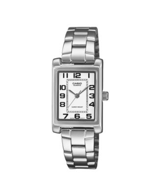 Casio Женские японские кварцевые серебристые стальные часы, 21 мм
