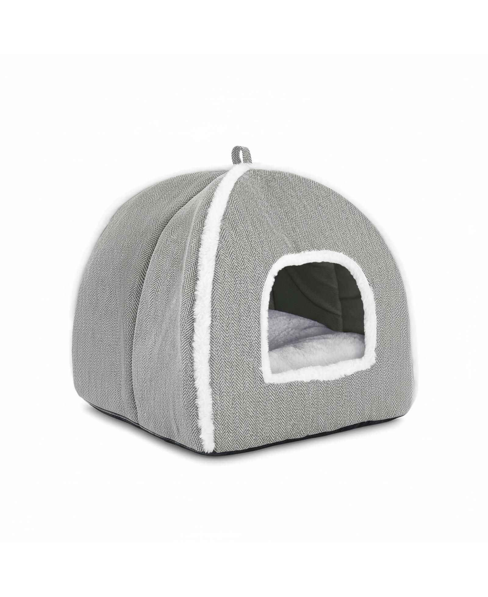 ARONKL Foldable Cat Bed Cave Tent with Removable Washable Pillow Durable Scratch Resistant for Indoor Cats Kittens Pets
