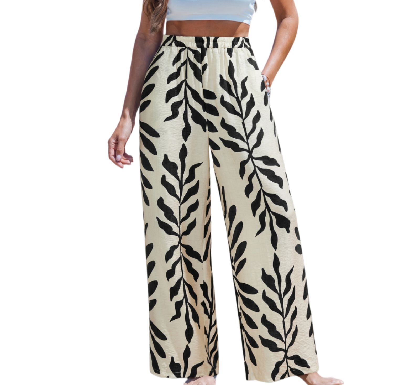 Cupshe Women's Cosmic Moon Tropical Pants