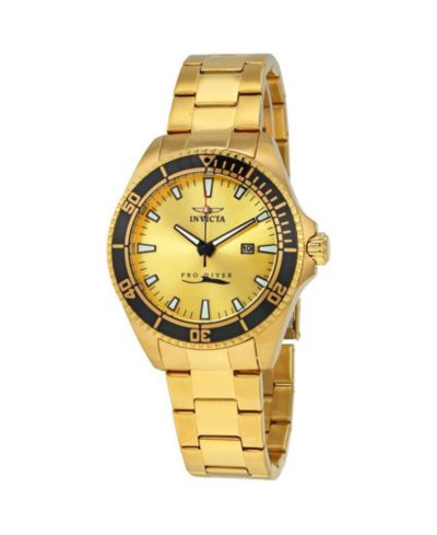 Invicta Men's 15186 Pro Diver Quartz Gold Dial Watch