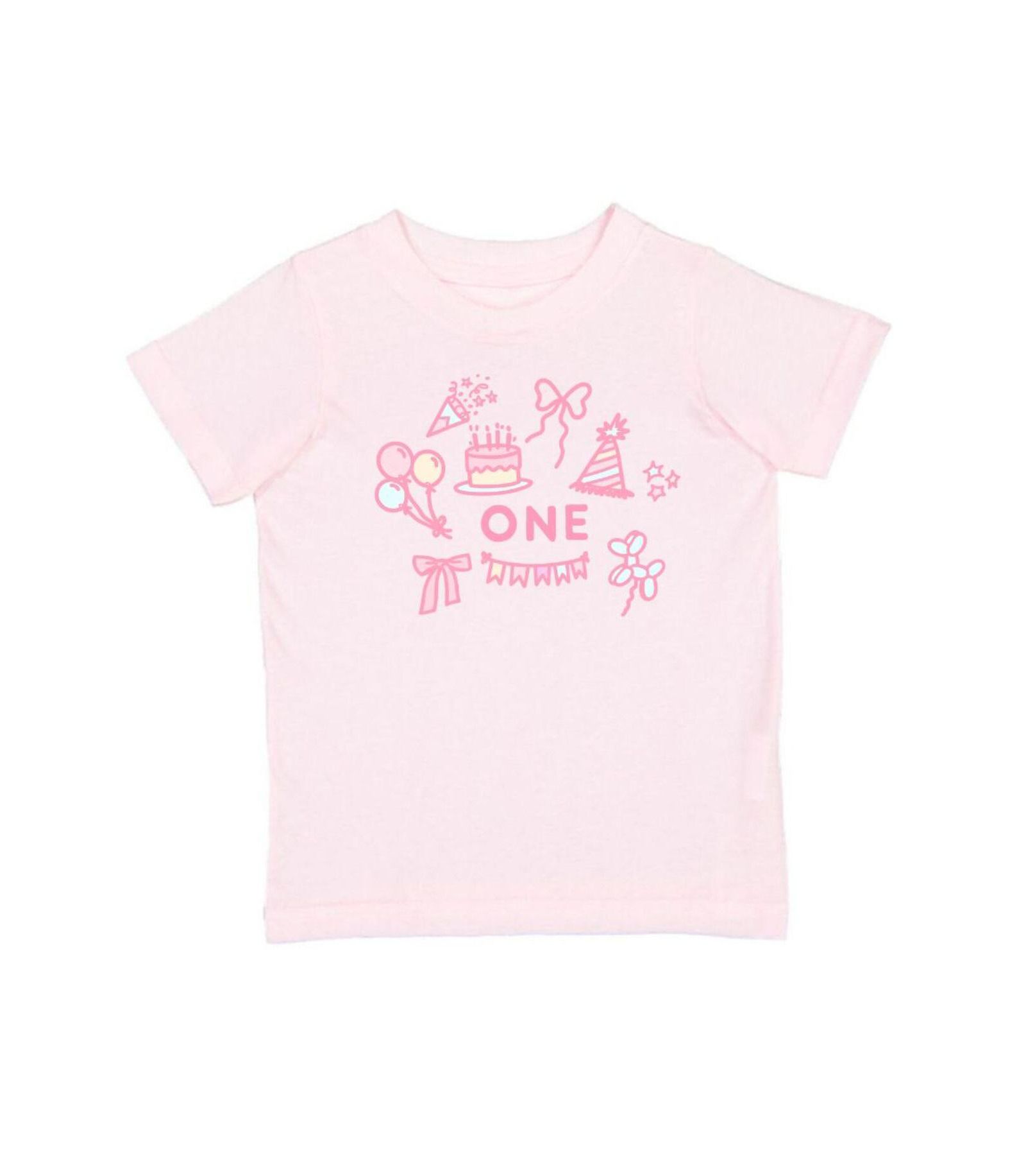 Sweet Wink Baby Girls 1st Birthday Icon Short Sleeve T-Shirt