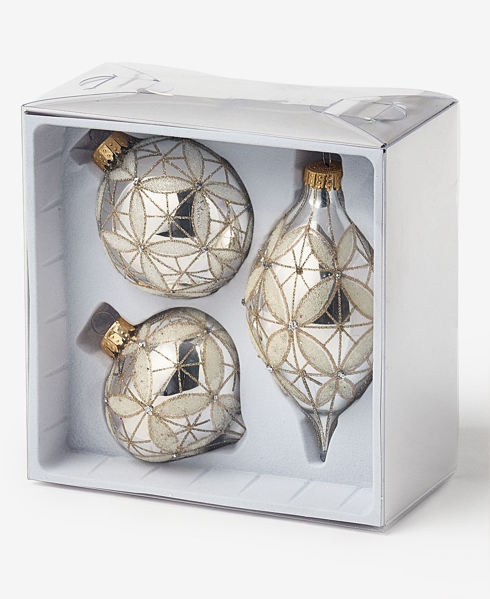 Holiday Lane набор из 3 стеклянных елочных украшений Opulence, эксклюзив Macy's