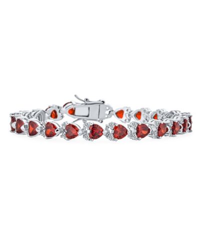Браслет Bling Jewelry с кубическим цирконием в форме сердца, серебристый