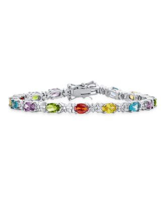 Браслет Bling Jewelry с разноцветной кубической цирконией 12 CTW, серебреное покрытие