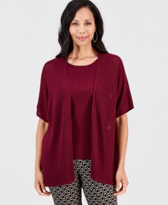 Кардиган JM Collection Women's Pointelle Open-Front