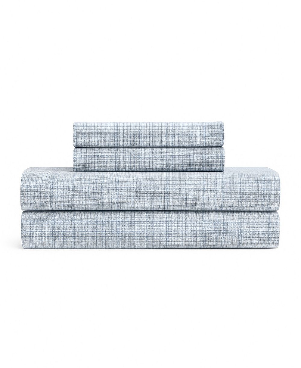 Calvin Klein Printed Washed 200-Thread Count Cotton Percale 4-Pc. Sheet Set, Queen