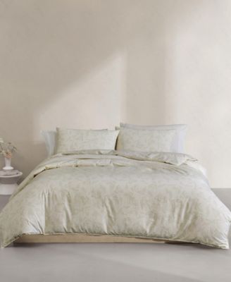 Calvin Klein Leaves Washed Percale 3-Pc. Duvet Cover Set, Queen