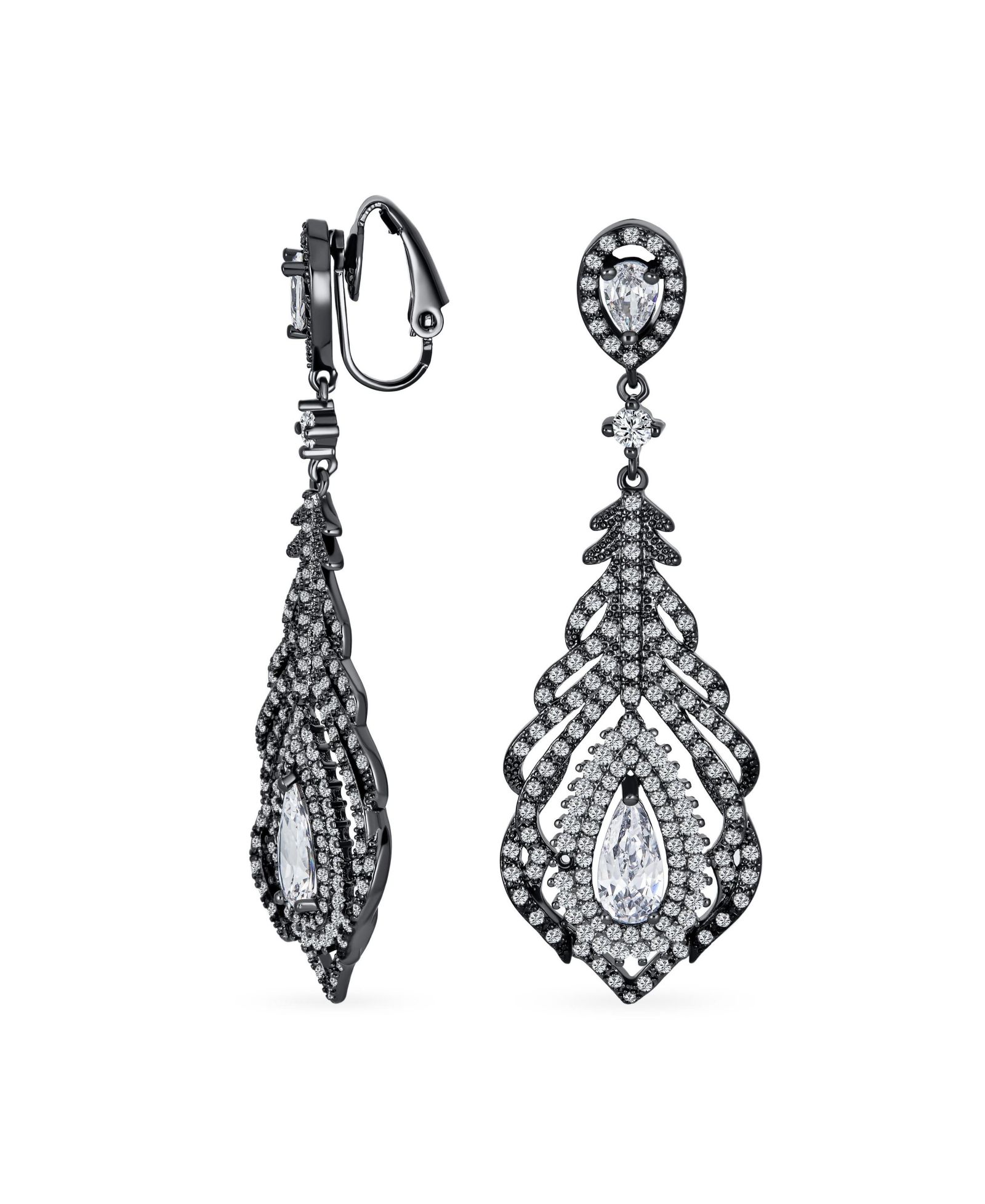 Серьги-клипсы Bling Jewelry с кубическим цирконием