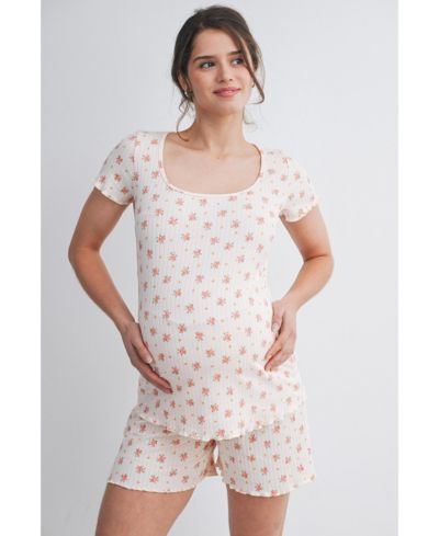 Женский комплект Hello Miz Maternity Ribbed Floral с шортами и топом