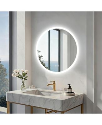 LUVODI круглого LED зеркало для ванной 20" с подсветкой, настенное