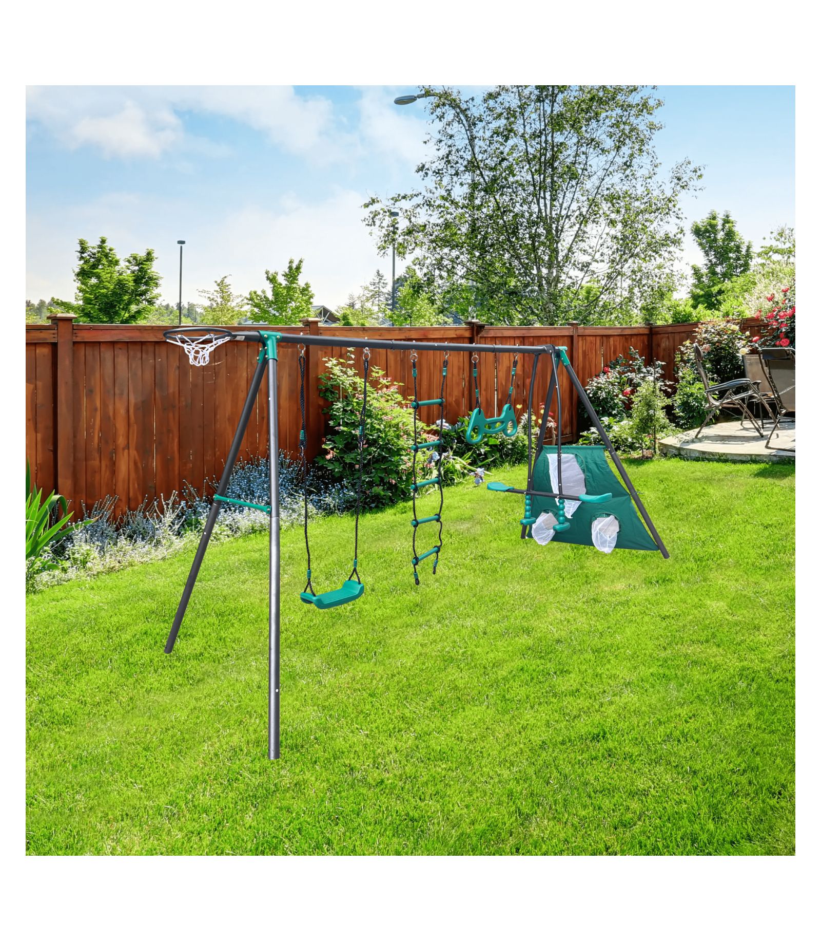Детский игровой комплекс Streamdale Furniture Four Swing Set Playground Paradise