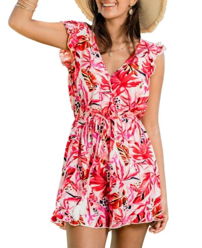 Женский ромпер Cupshe Floral Amulet Tropical