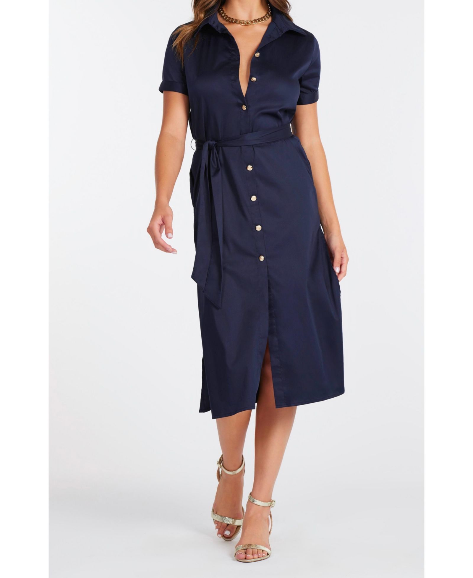 Bishop + Young Women's Bishop + Young Lauren Button Front Shirt Dress