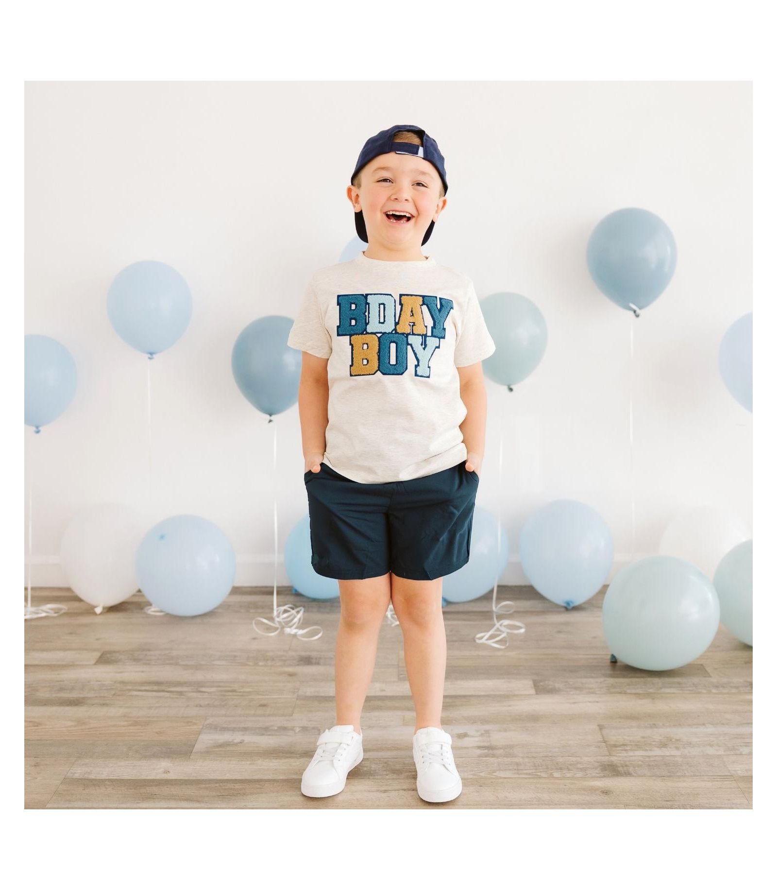 Sweet Wink Toddler Boys Birthday Patch Short Sleeve T-Shirt