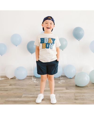 Sweet Wink Toddler Boys Birthday Patch Short Sleeve T-Shirt