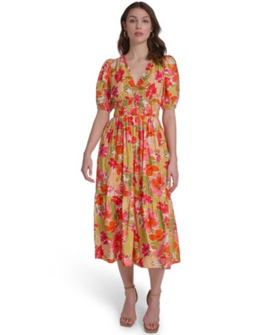 Vince Camuto Women's V-Neck Tiered Midi Dress