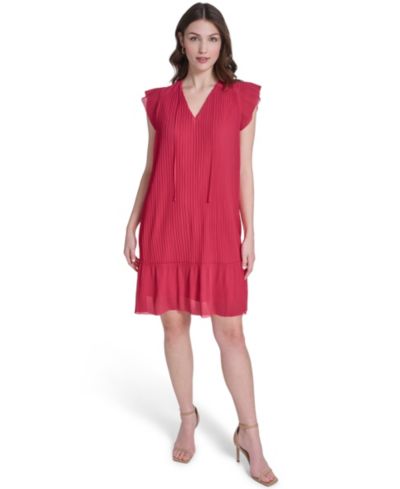 Vince Camuto Women's Flutter Sleeve V-Neck Mini Dress