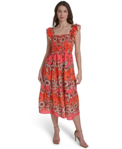 Vince Camuto Women's Square Neck Midi Dress