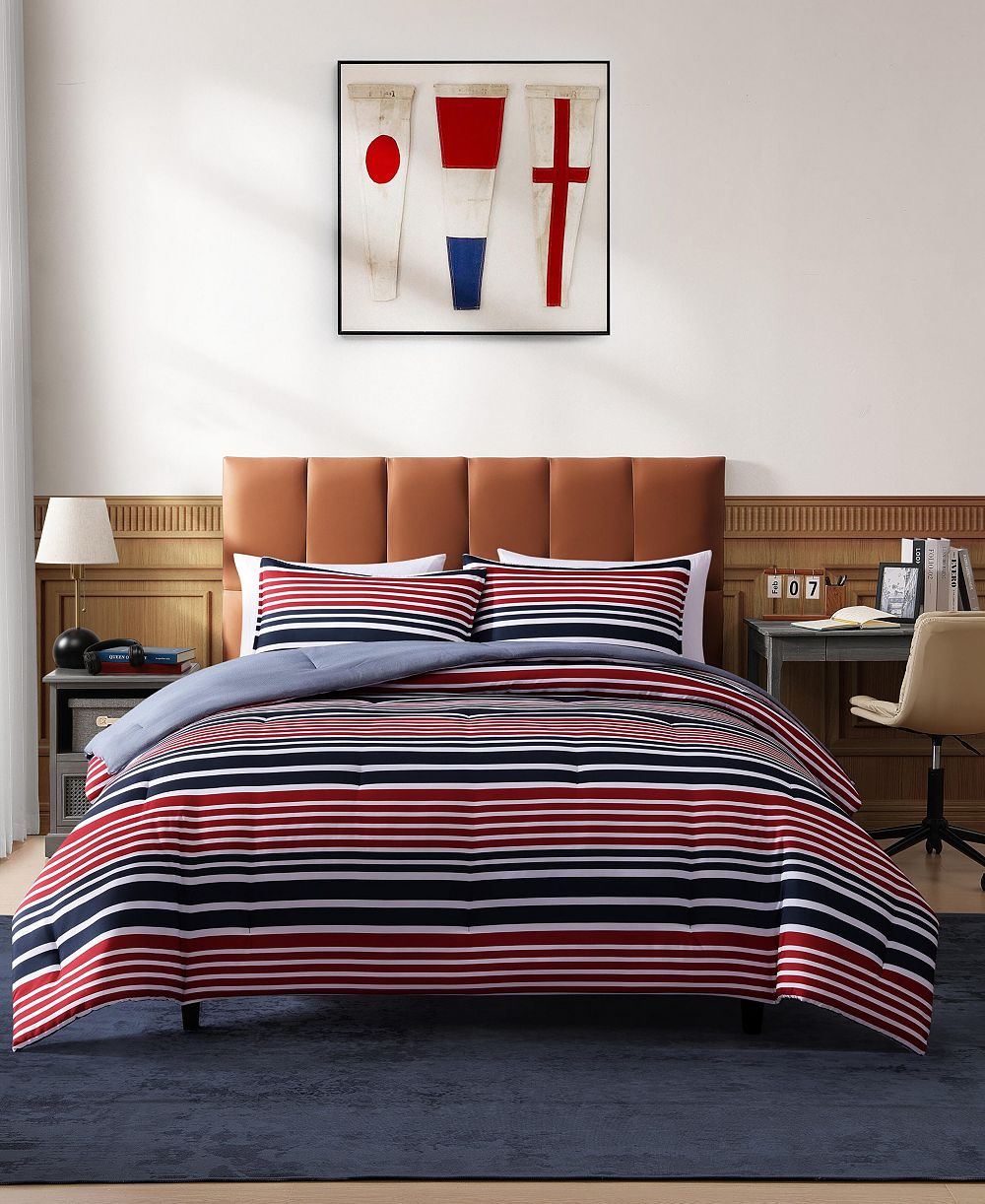Tommy Hilfiger Favorite Stripe Washed Microfiber 3-Pc. Comforter Set, Full/Queen