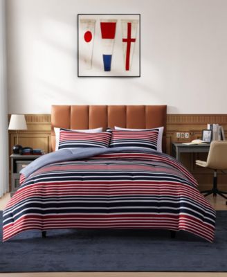 Комплект из 3-х элементов Tommy Hilfiger Favorite Stripe Washed Microfiber, Full/Queen