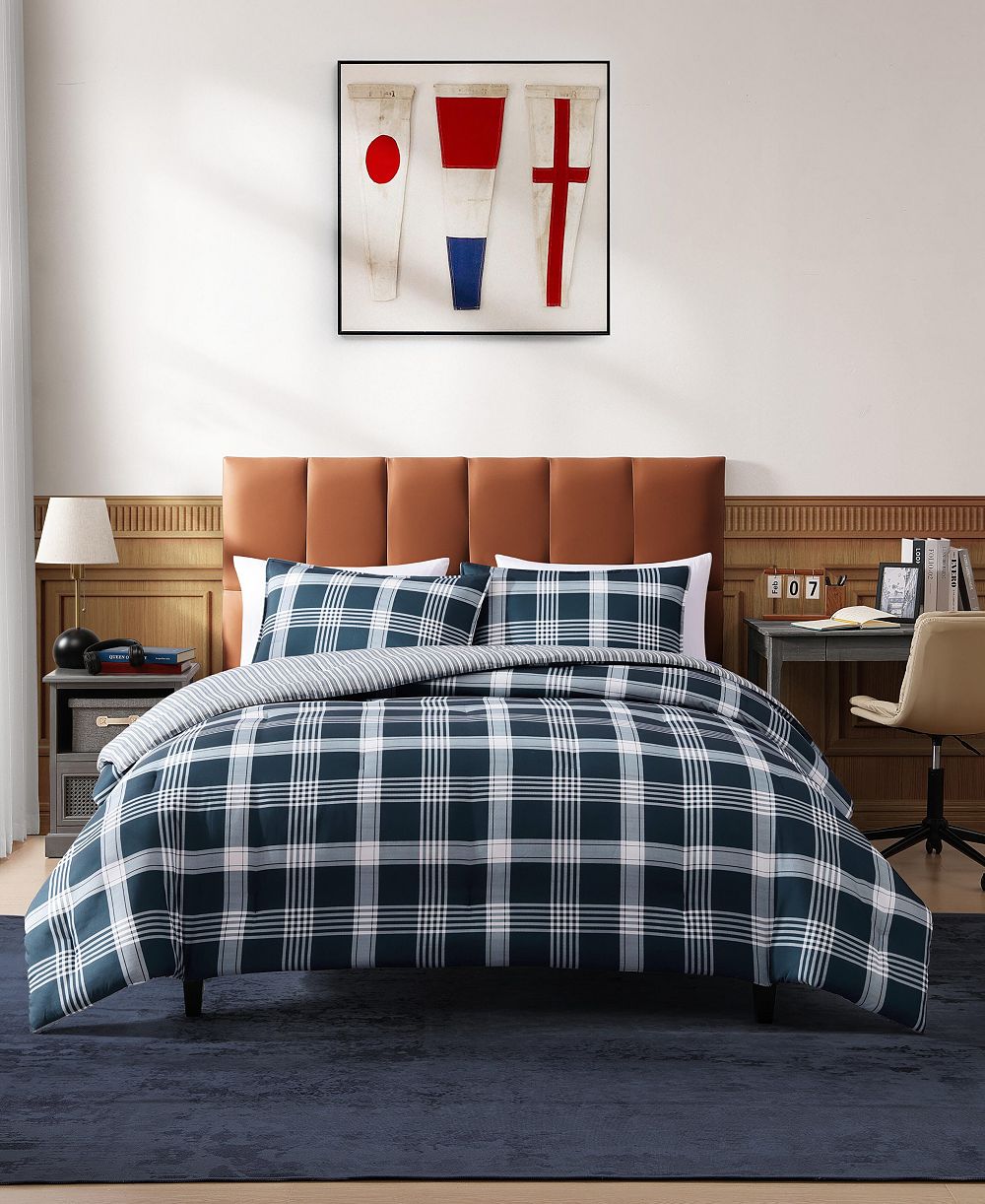 Tommy Hilfiger Huntingdon Plaid Washed Microfiber 3-Pc. Comforter Set, Full/Queen
