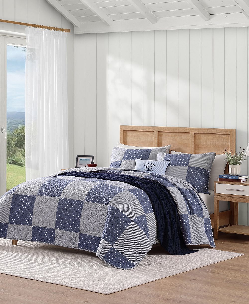 Tommy Hilfiger Ithaca Stargaze Patchwork Cotton Reversible 2-Pc. Quilt Set, Twin