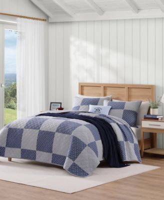 Комплект из 3-х стеганых покрывал Tommy Hilfiger Ithaca Stargaze Patchwork Cotton Reversible, Full/Queen