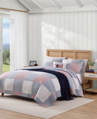 Tommy Hilfiger Реверсивный комплект стеганого одеяла Ithaca Americana Patchwork, Full/Queen