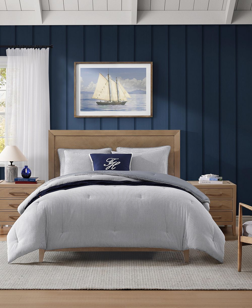 Tommy Hilfiger Tommy Sandbar Stripe Seersucker 3-Pc. Comforter Set, Full/Queen
