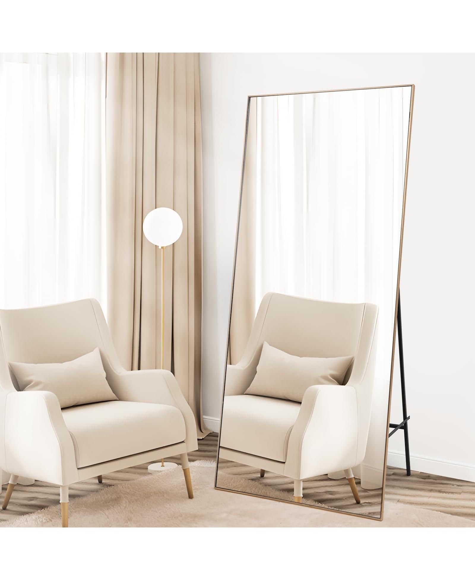 Homfan Full Length Mirror 71" x 31", Large Floor Mirror Free Standing, Full Body Mirror for Bedroom Living Room Gym, Mirror
