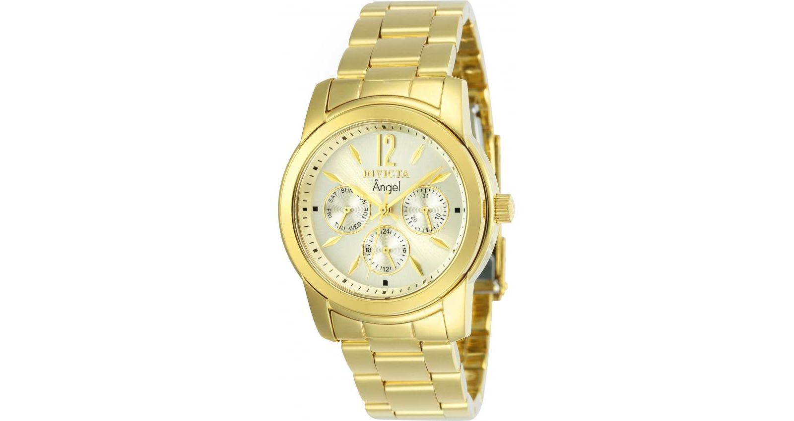 Женские часы Invicta 12551 Angel Quartz Chronograph с золотым циферблатом