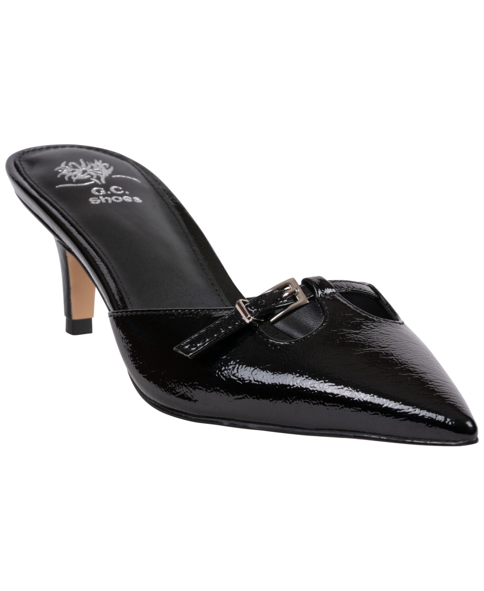 GC Shoes Womens Simone Kitten Heel Mule Pumps