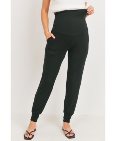 Hello Miz Women's Over-the-Belly Relaxed Fit Maternity Joggers with Pockets