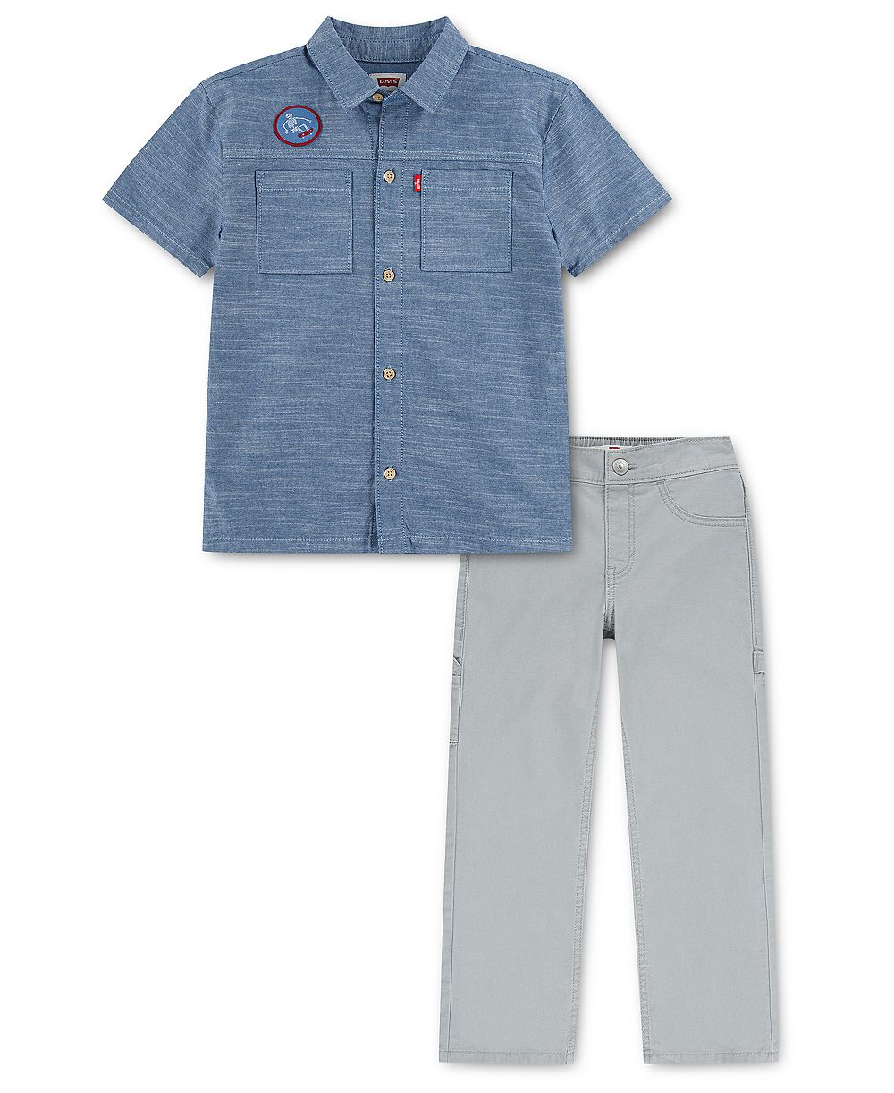 Levi's Boys' 4-7 Chambray Top and Pants,2-Piece  Set