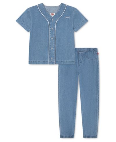 Levi's Boys' 2T-7 Short-Sleeve Top and Pants, 2-Piece Set