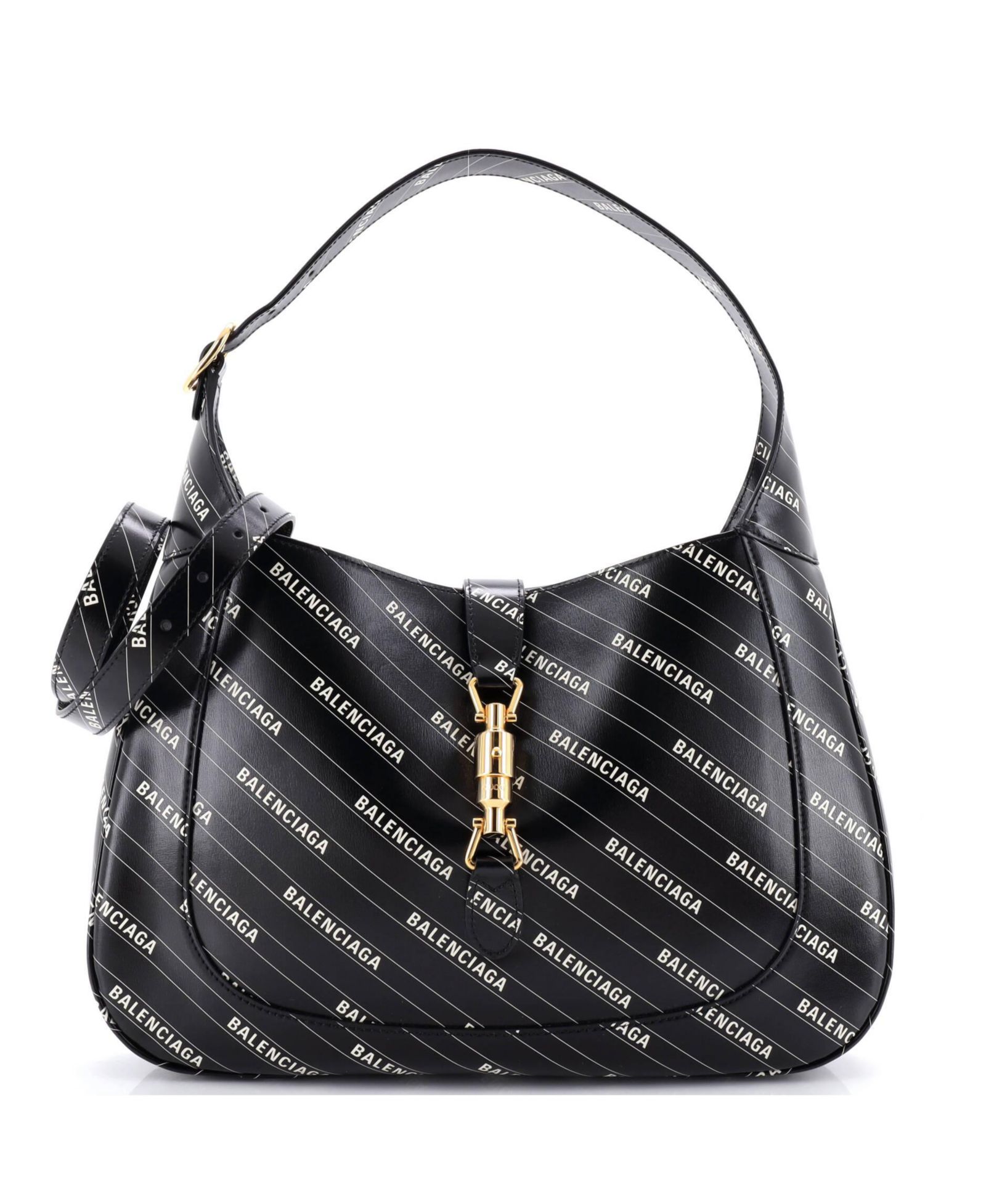 Pre-Owned Gucci Medium x Balenciaga The Hacker Project Jackie 1961 Hobo Printed Leather