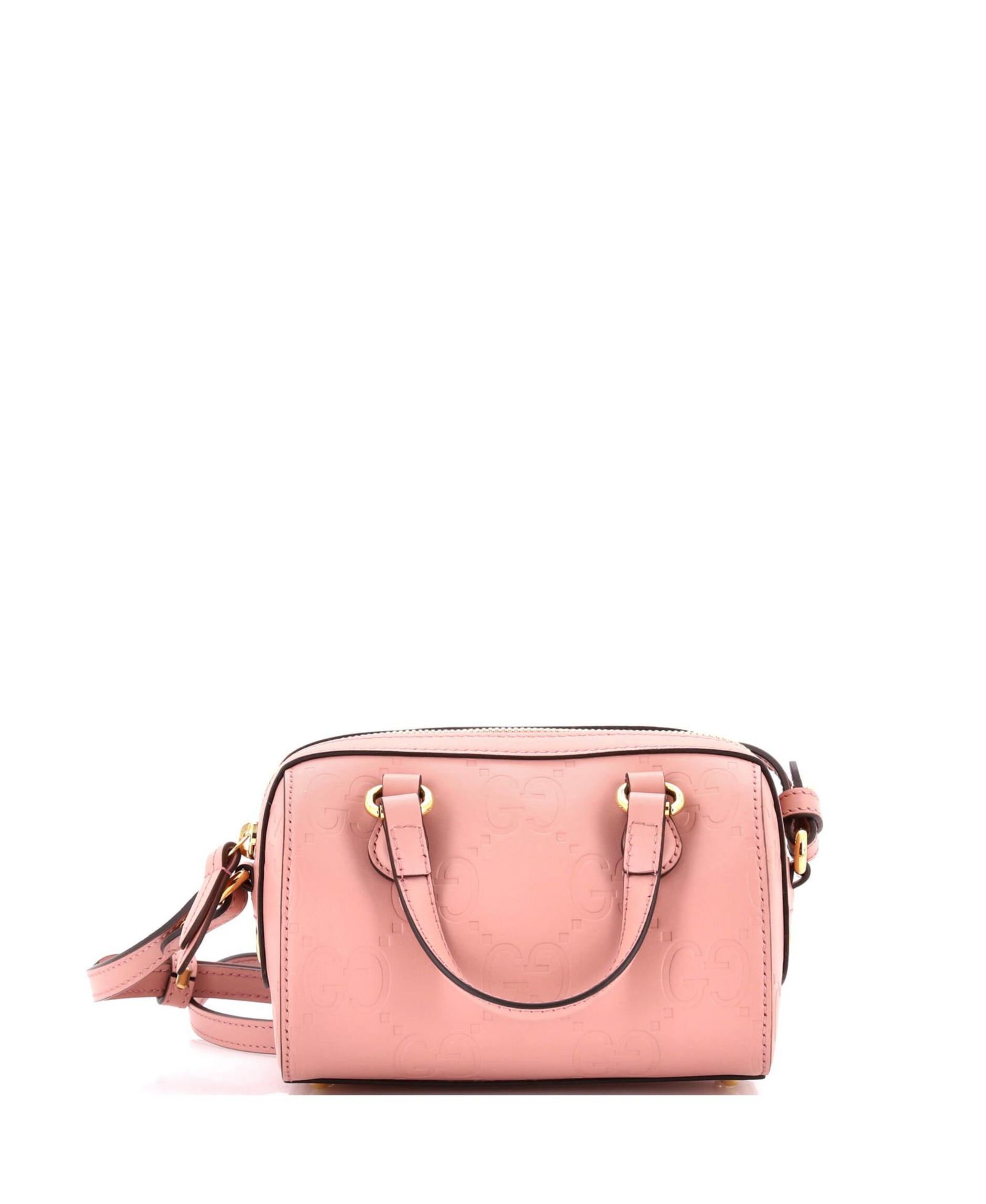 Сумка Gucci Super Mini Convertible Boston Bag Jumbo GG Embossed Leather, Pre-Owned