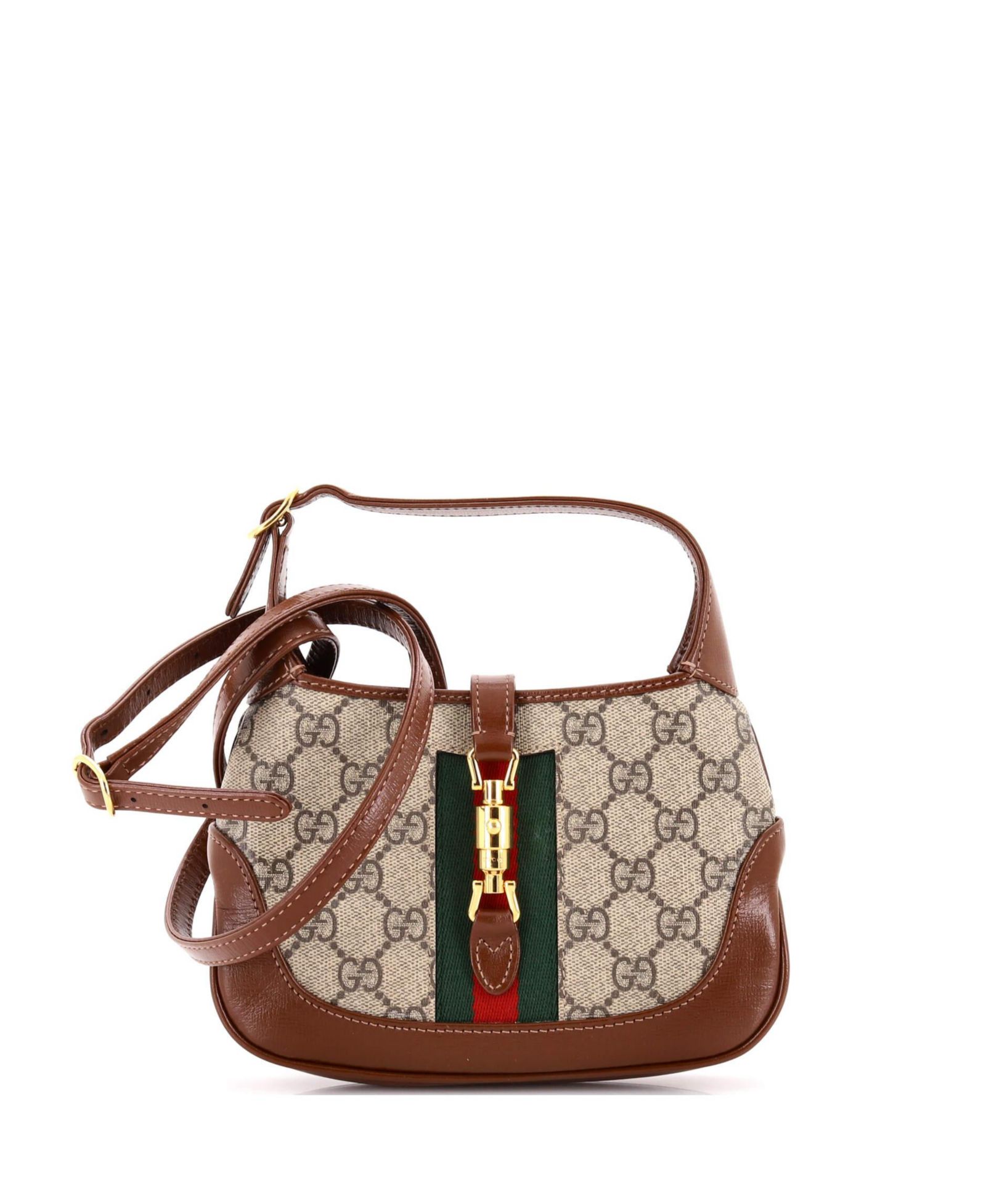 Сумка-хобо Pre-Owned Gucci Mini Jackie 1961 GG Coated Canvas