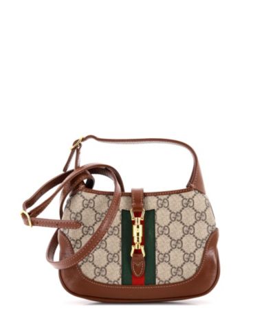 Сумка-хобо Pre-Owned Gucci Mini Jackie 1961 GG Coated Canvas