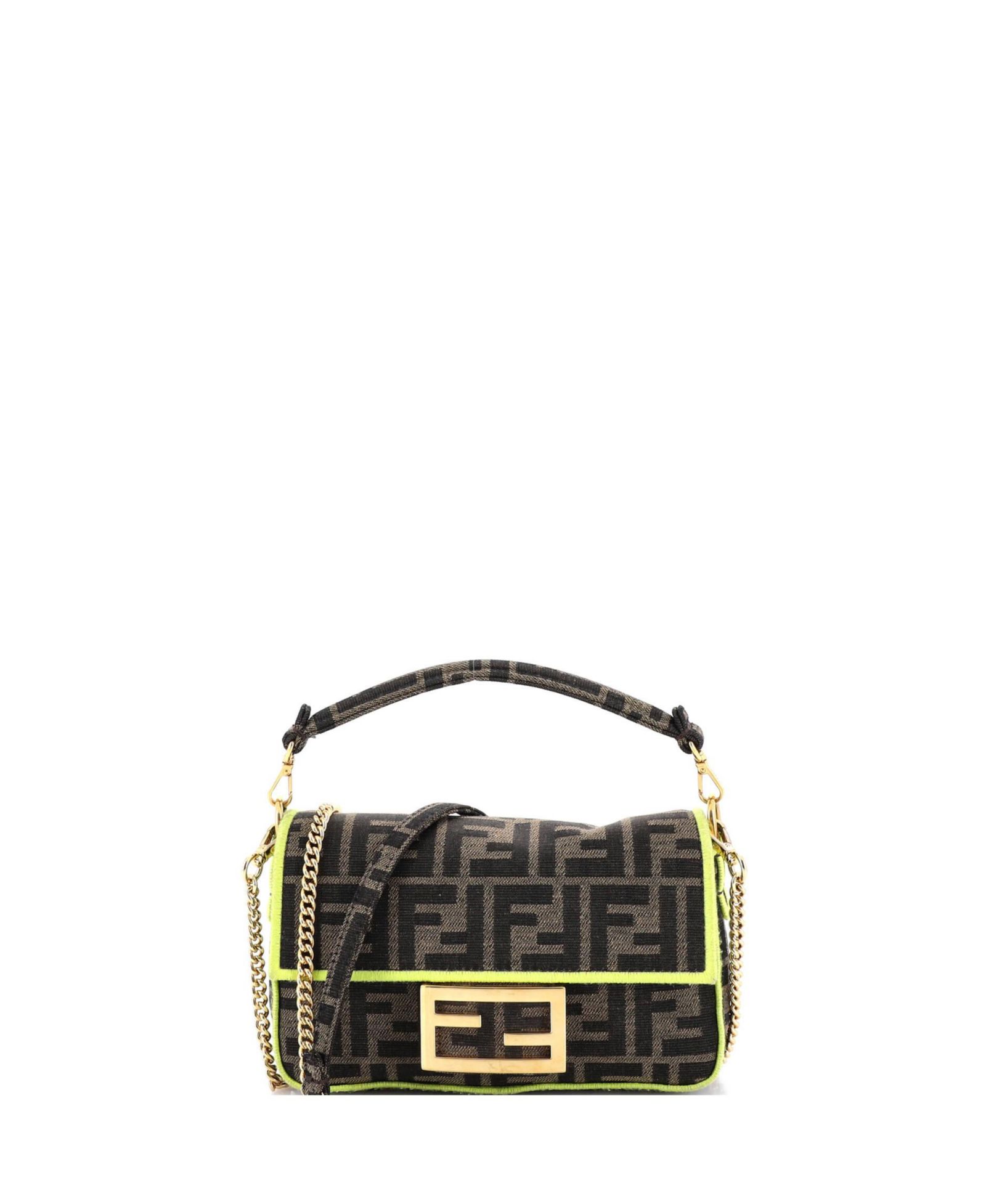 Pre-Owned Fendi Mini Baguette NM Bag Zucca Canvas