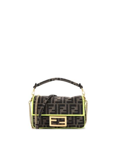 Pre-Owned Fendi Мини-сумка Baguette NM Zucca Canvas