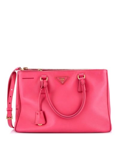 Pre-Owned Prada Medium Double Zip Lux Tote Saffiano Leather
