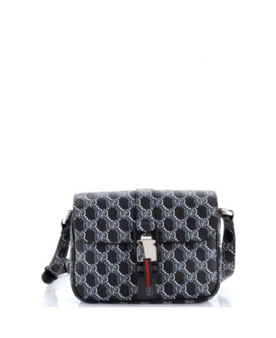 Pre-Owned Gucci Mini Front Buckle Crossbody Bag GG Shadow Coated Canvas