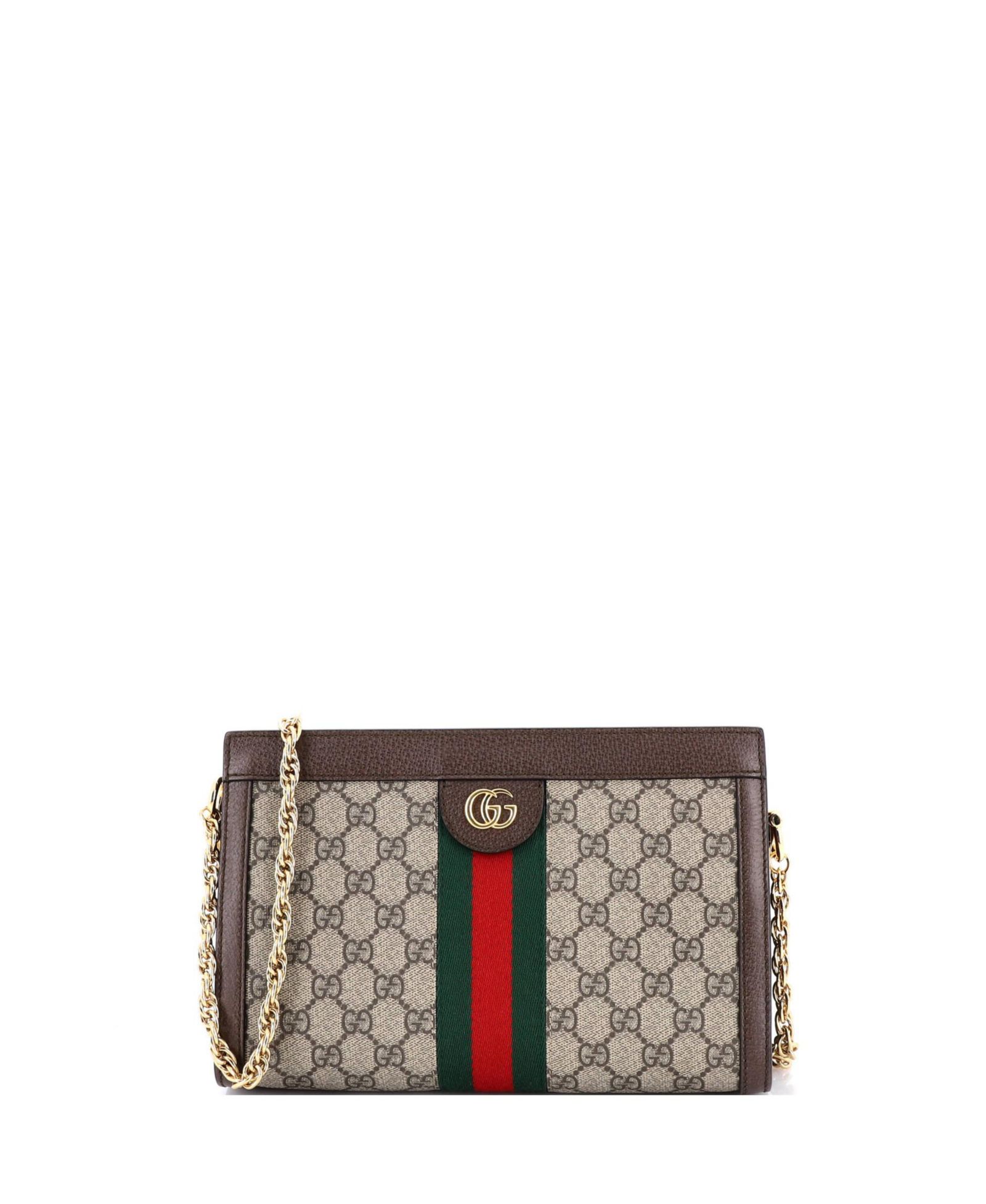 Pre-Owned Gucci Small Ophidia Chain Shoulder Bag GG Coated Canvas