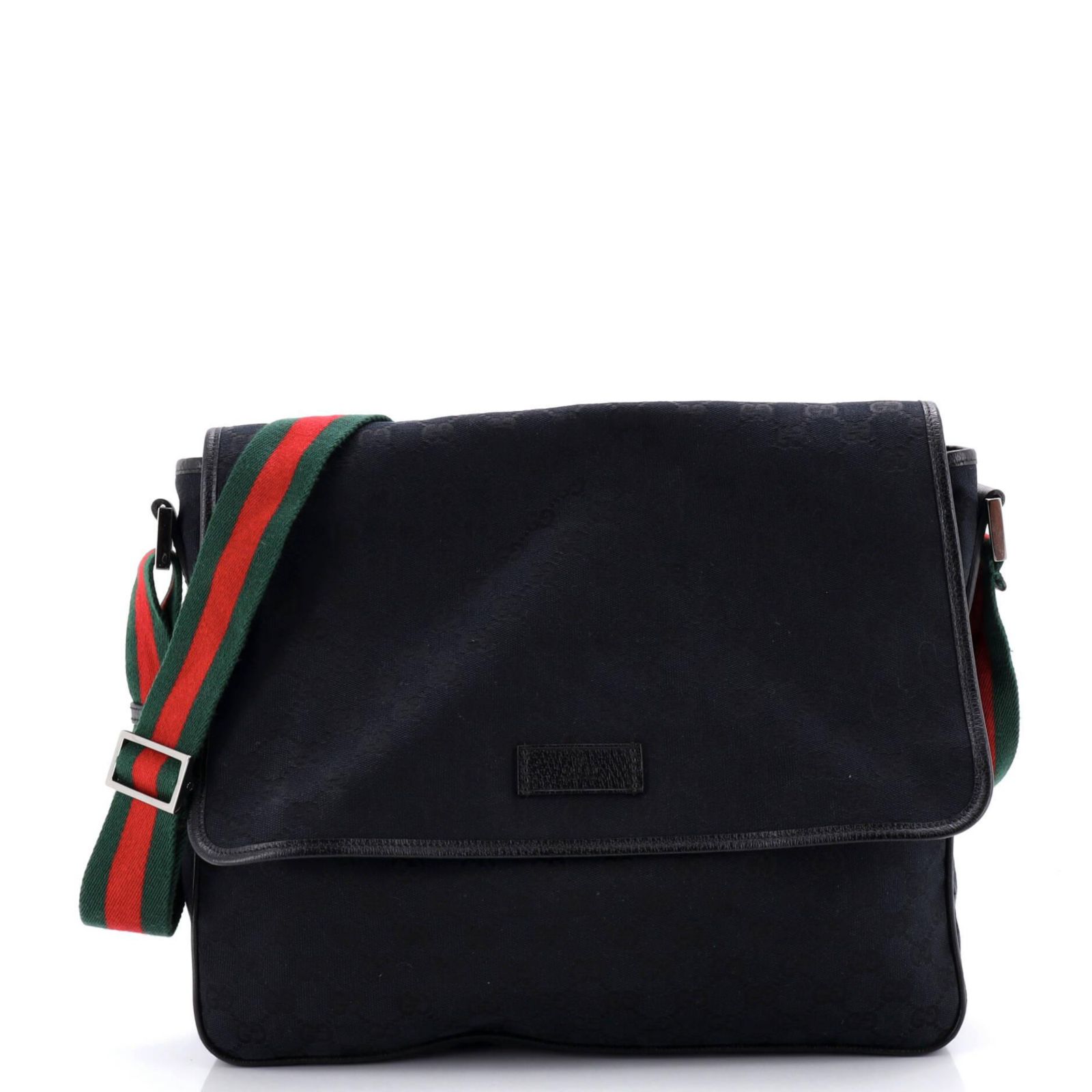 Б/у сумка через плечо Gucci Medium Web Strap Flap Messenger GG Canvas