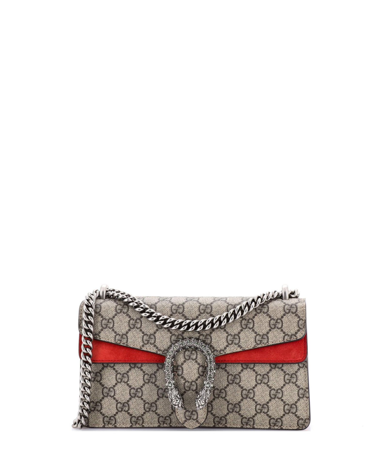 Pre-Owned Gucci Small Dionysus Bag GG Coated Canvas with Crystal Embellished Metal